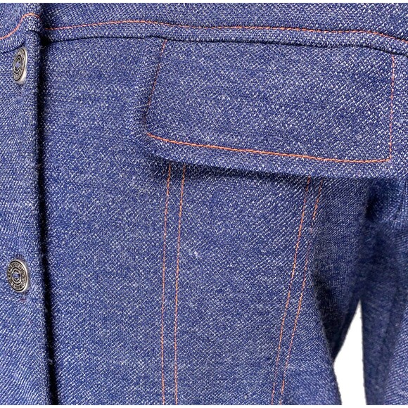 1970s Fuax Denim Button Up Collared Shirt - Picture 5 of 5